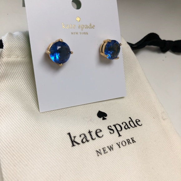 Kate Spade Gumdrop Stud Earrings Sapphire Blue - Picture 3 of 6